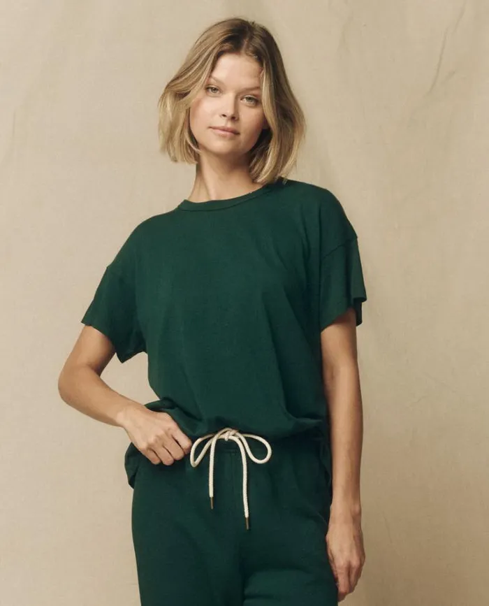 Tops Women039s The Great The Boxy Crew Green Grove