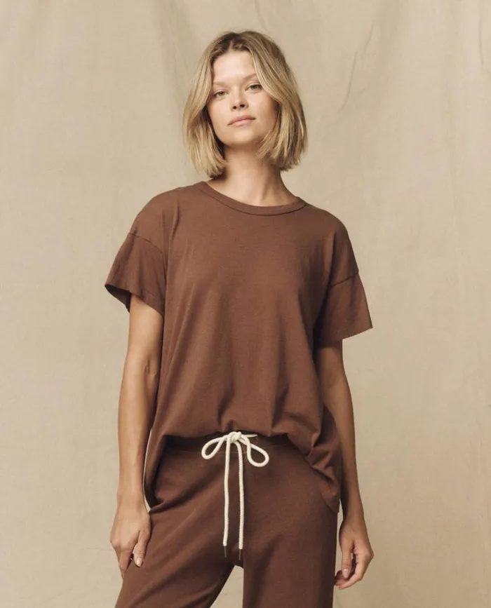 Tops Women039s The Great The Boxy Crew Hickory