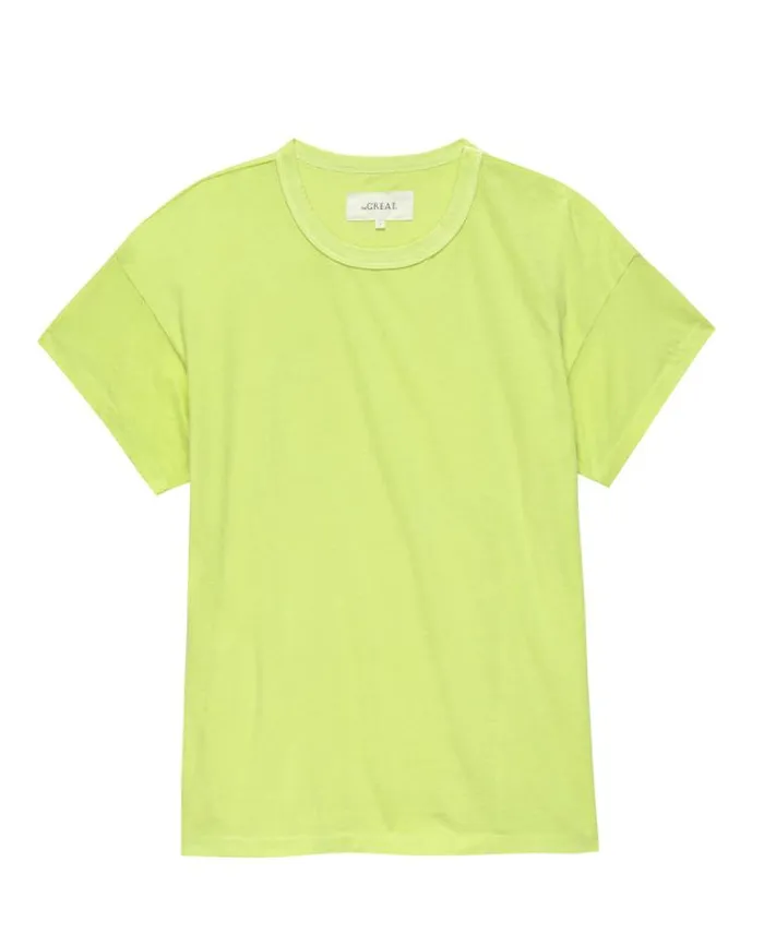 Tops Women039s The Great The Boxy Crew Lime Zest