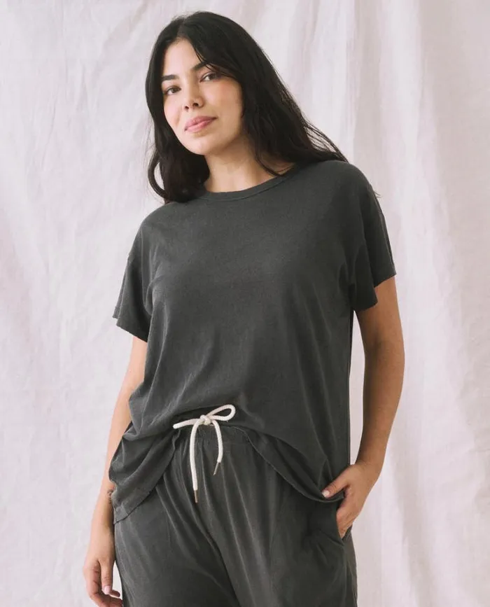 Tops Women039s The Great The Boxy Crew Washed Black
