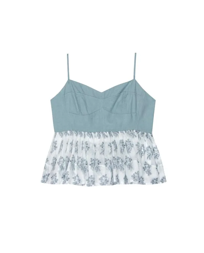 Tops Women039s The Great The Camelia Top Crystal Blue