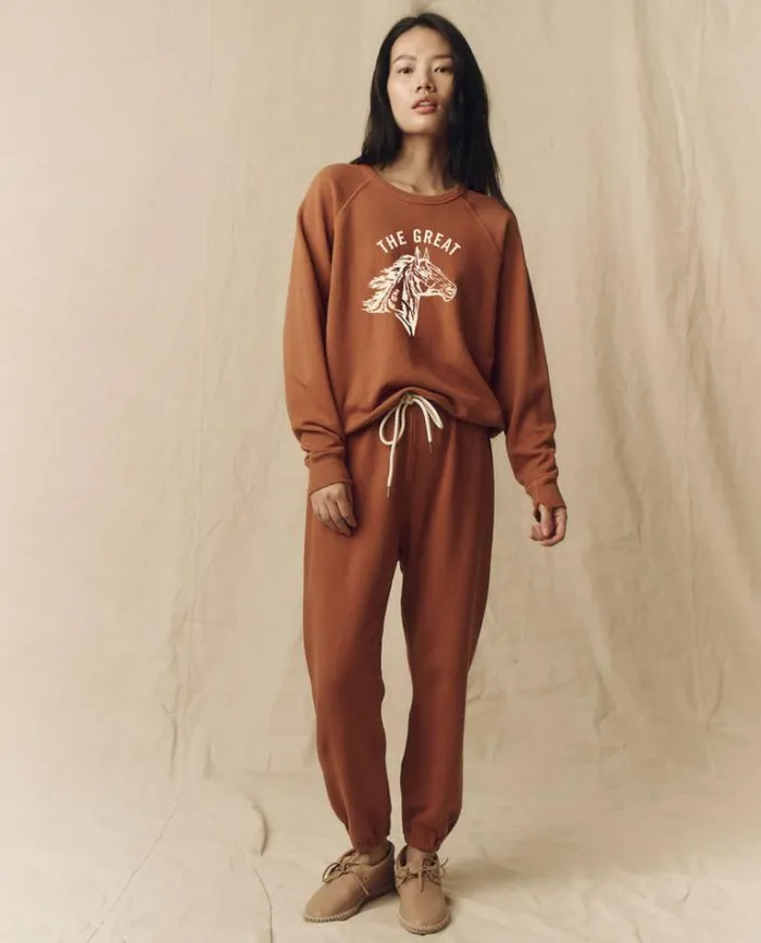 Tops Women039s The Great The College Sweatshirt Canyon With Cream Bronco Graphic
