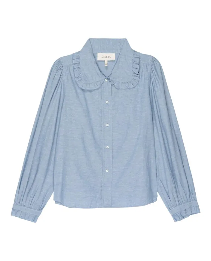 Tops Women039s The Great The Hemingway Top Light Chambray