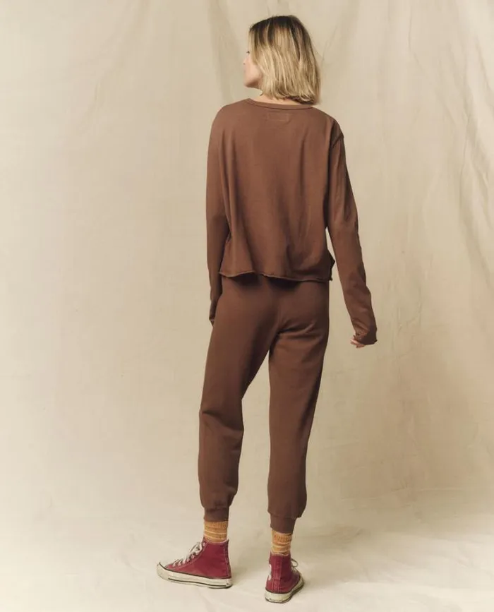 Tops Women039s The Great The Long Sleeve Crop Tee Hickory