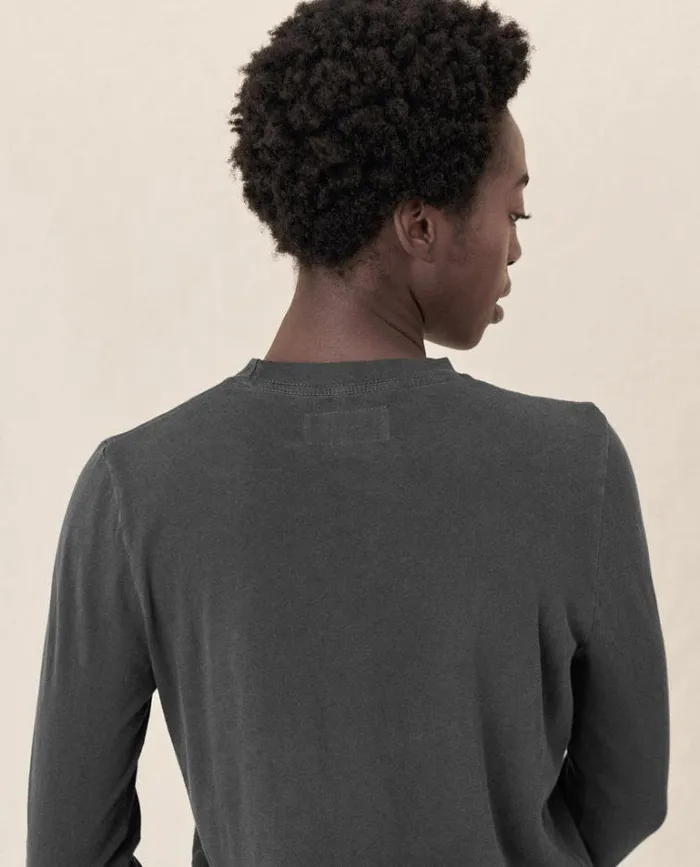 Tops Women039s The Great The Long Sleeve Slim Tee Washed Black