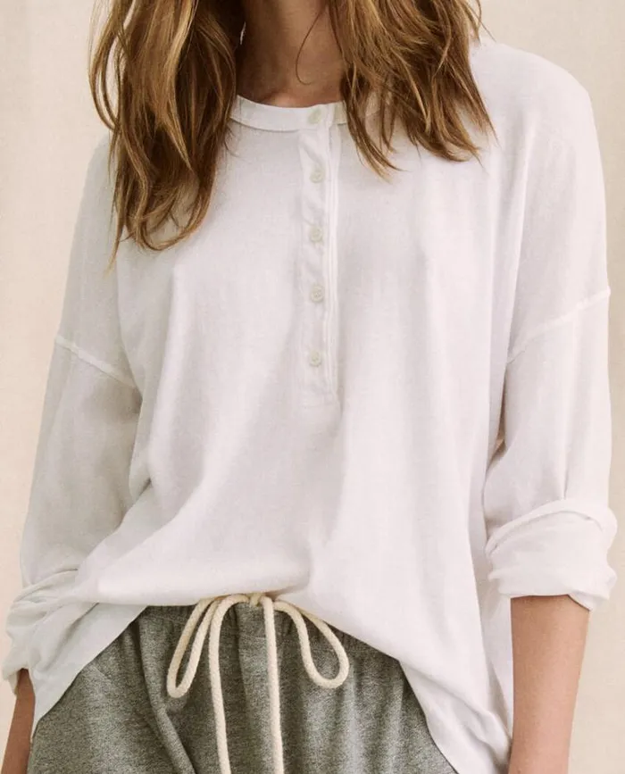 Tops Women039s The Great The Shrunken Henley True White