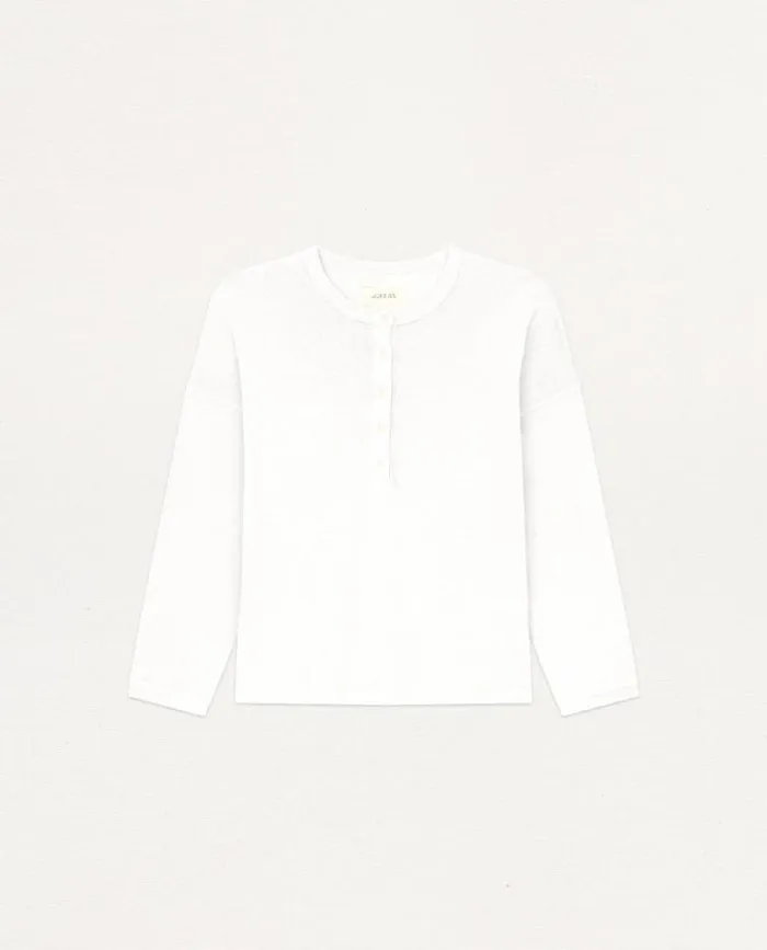 Tops Women039s The Great The Shrunken Henley True White