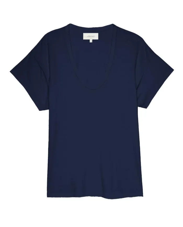 Tops Women039s The Great The UNeck Tee True Navy