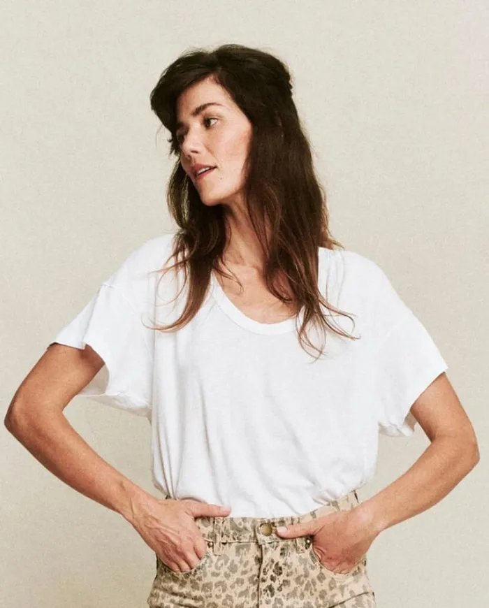 Tops Women039s The Great The UNeck Tee True White