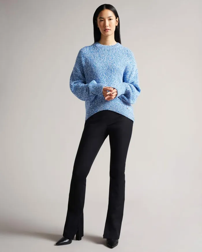 Twisted Yarn Curved Hem Sweater Bright Blue Women Ted Baker Sweaters Twisted Yarn Curved Hem Sweater Bright Blue Women Ted Baker Sweaters