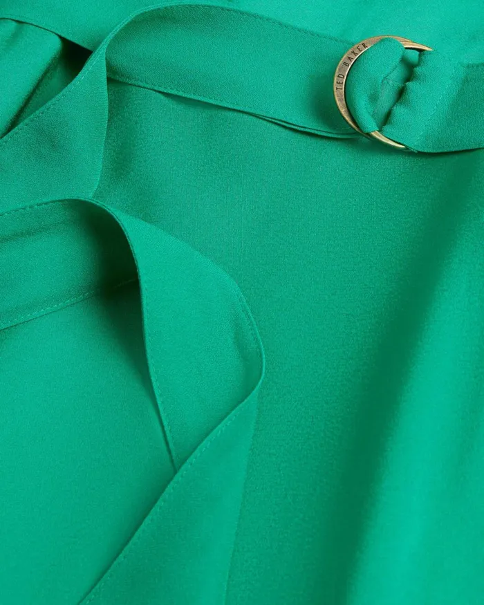 V Neck Bias Cut Midi Dress Medium Green Women Ted Baker Dresses