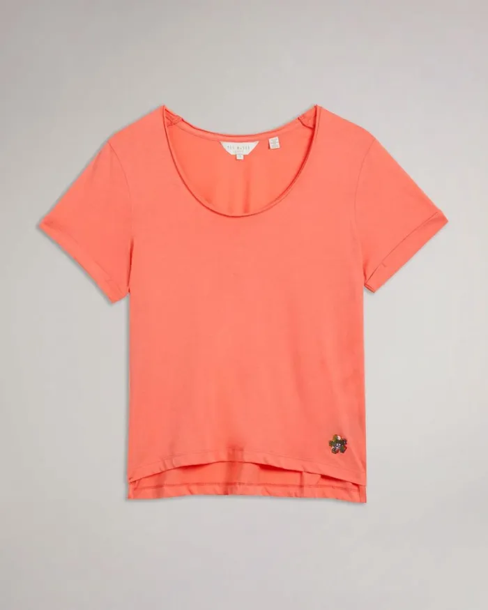 V Neck Easy Fit Tee DuskyPink Women Ted Baker Tops and TShirts