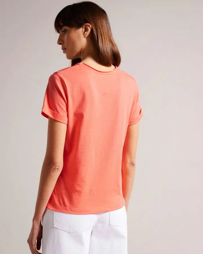 V Neck Easy Fit Tee DuskyPink Women Ted Baker Tops and TShirts V Neck Easy Fit Tee DuskyPink Women Ted Baker Tops and TShirts