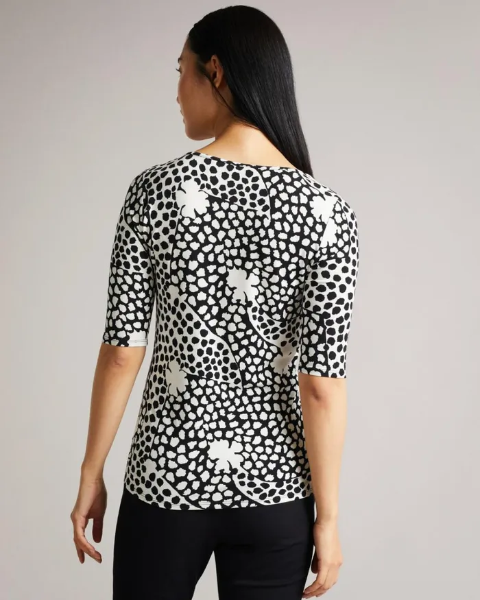 Vneck Fitted Tee Black Women Ted Baker Tops and TShirts Vneck Fitted Tee Black Women Ted Baker Tops and TShirts
