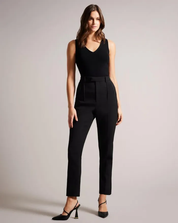 VNeck Slim Fit Knit Top Black Women Ted Baker Clothing
