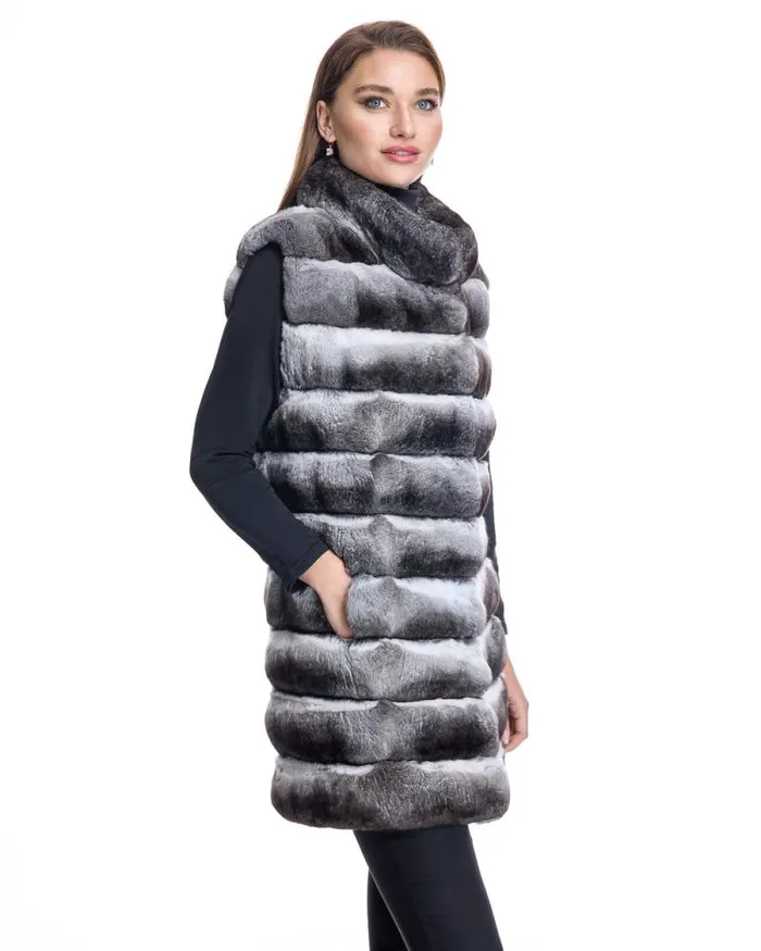 Vests Women039s Maximilian Chinchilla Vest