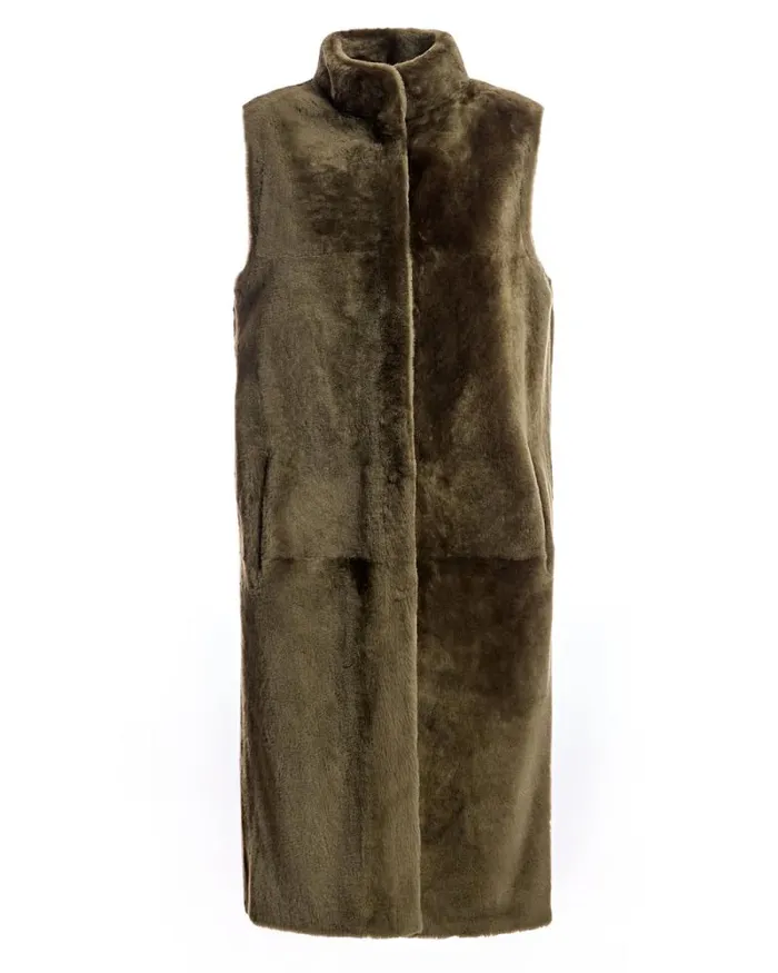Vests Women039s Maximilian Reversible Shearling Vest