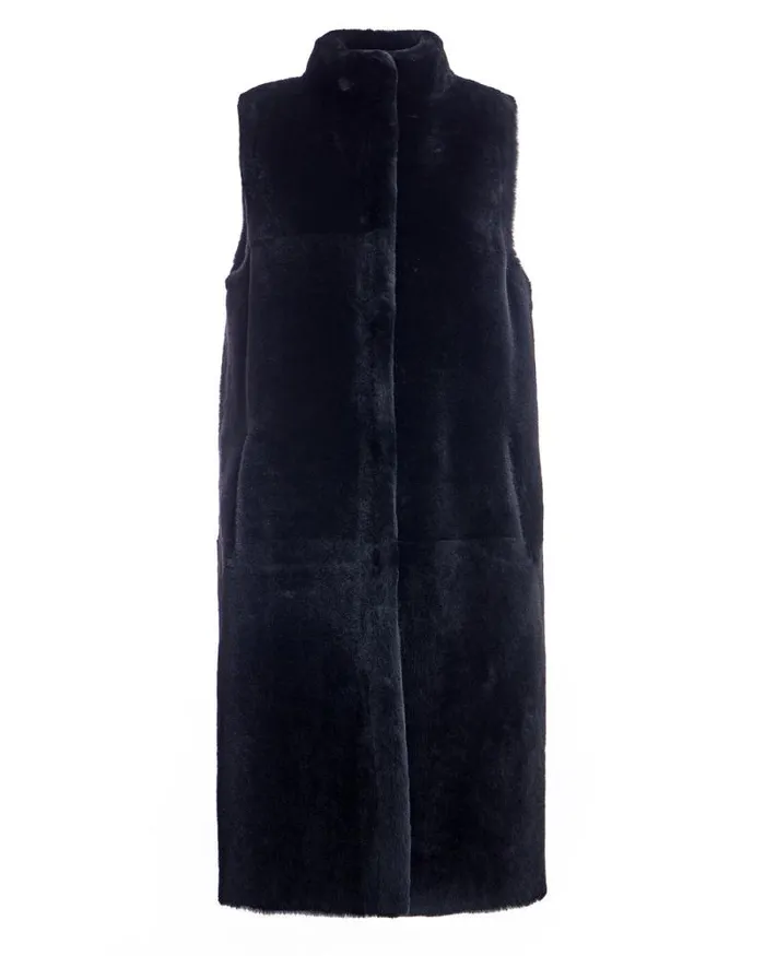 Vests Women039s Maximilian Reversible Shearling Vest