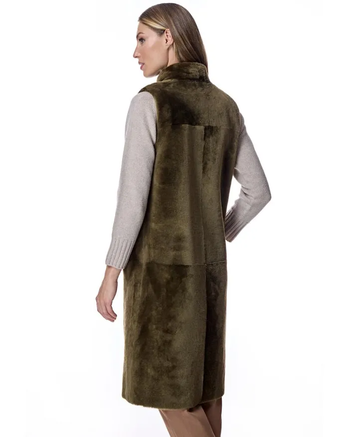 Vests Women039s Maximilian Reversible Shearling Vest