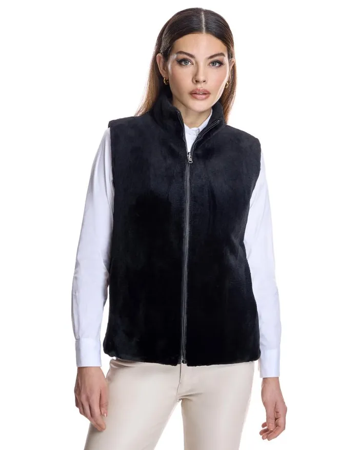 Vests Women039s Maximilian Sheared Mink Reversible Vest