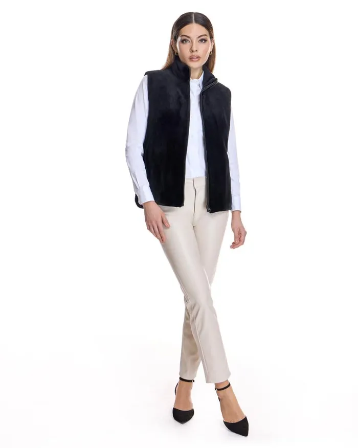 Vests Women039s Maximilian Sheared Mink Reversible Vest