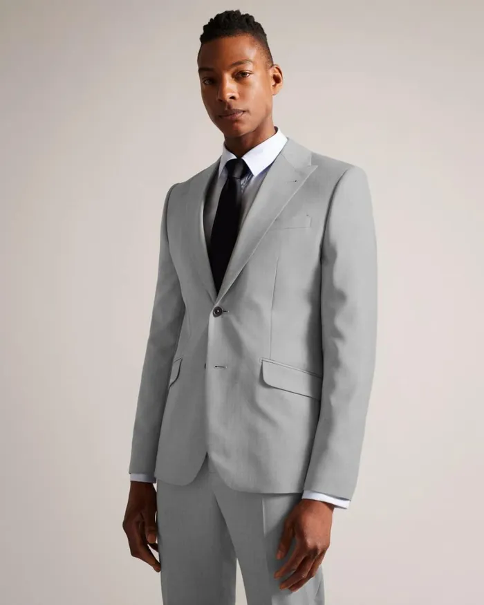 Virgin Wool Blazer Light Gray Men Ted Baker Clothing Virgin Wool Blazer Light Gray Men Ted Baker Clothing