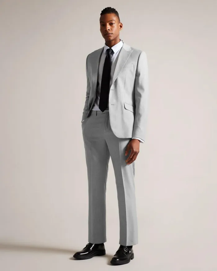 Virgin Wool Blazer Light Gray Men Ted Baker Clothing Virgin Wool Blazer Light Gray Men Ted Baker Clothing