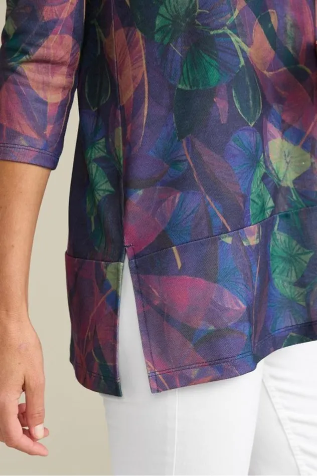 Women Alila 34 Sleeve Tunic Warm Iris Multi Soft Surroundings Tops Women Alila 34 Sleeve Tunic Warm Iris Multi Soft Surroundings Tops