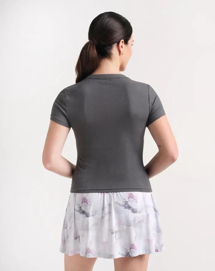 Women All Tops TravisMathew BUTTERFLY BEACH RIBBED TOP Thunderstorm