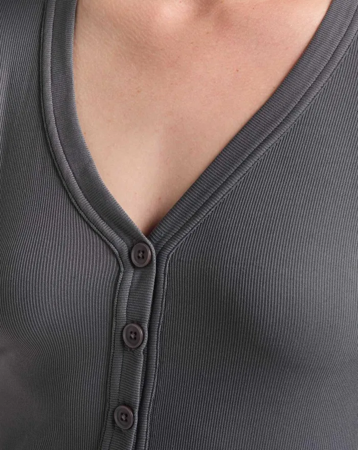 Women All Tops TravisMathew BUTTERFLY BEACH RIBBED TOP Thunderstorm