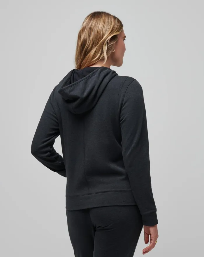 Women All Tops TravisMathew CLOUD FLEECE FULL ZIP HOODIE Heather Black