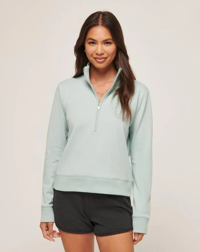 Women All Tops TravisMathew CLOUD FLEECE HALF ZIP Ether