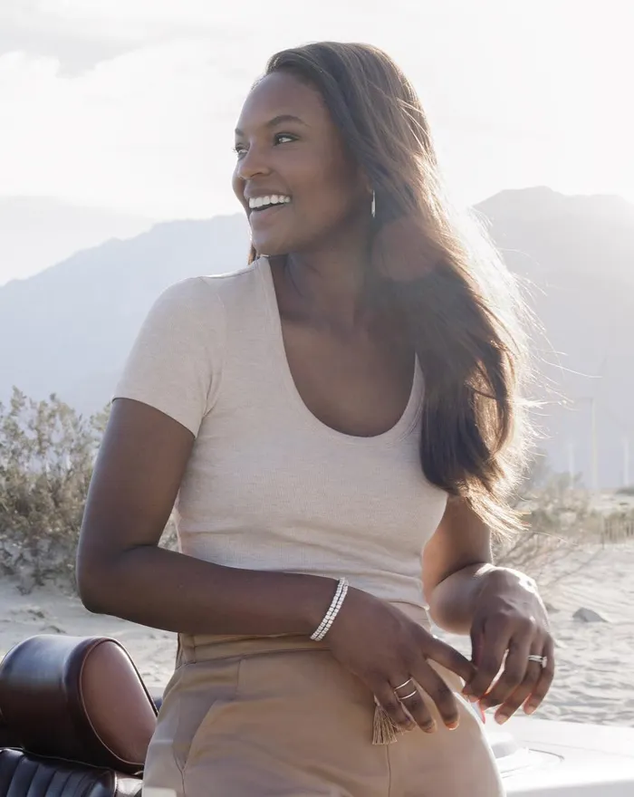 Women All Tops TravisMathew COME ALIVE CLOUD RIBBED TOP Heather Natural
