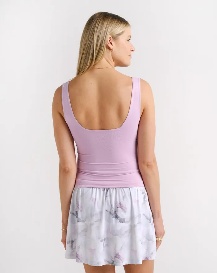 Women All Tops TravisMathew TROPICAL BLISS SQUARE NECK TANK Orchid Bouquet