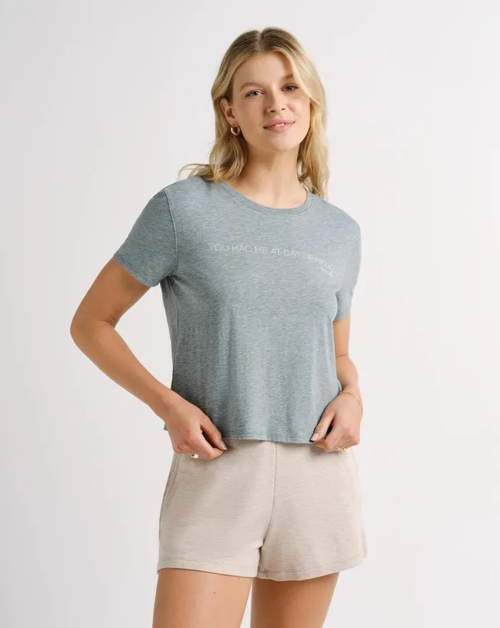 Women All Tops TravisMathew VEGAS RESORT 20 CROP TEE Heather Green
