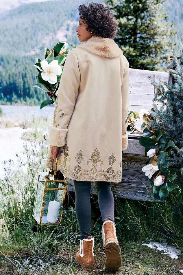 Women Anastasia Faux Shearling Coat Cream Soft Surroundings Jackets and Coats Women Anastasia Faux Shearling Coat Cream Soft Surroundings Jackets and Coats