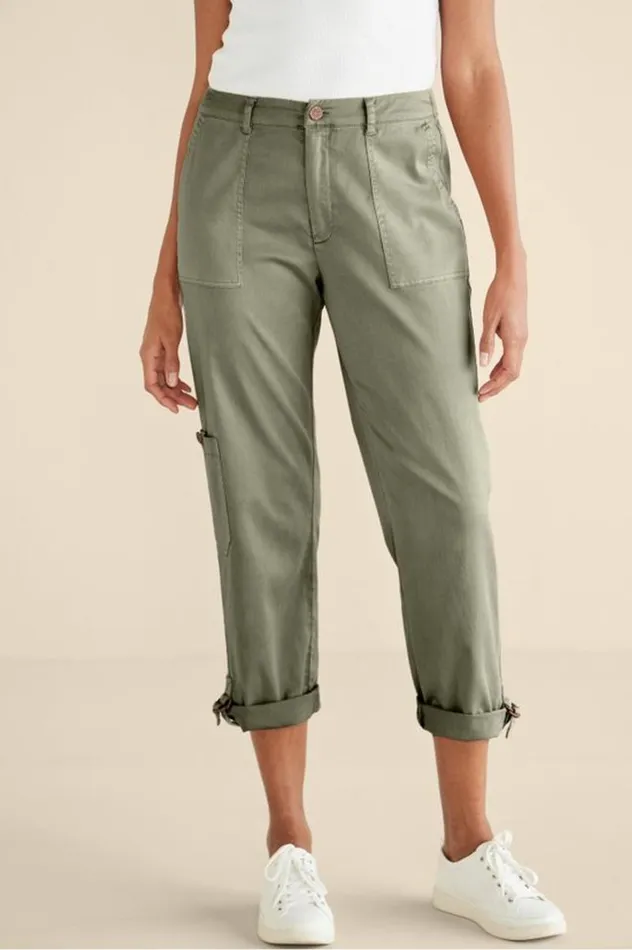 Women Antigua Convertible Crop Pants Agave Green Soft Surroundings Pants