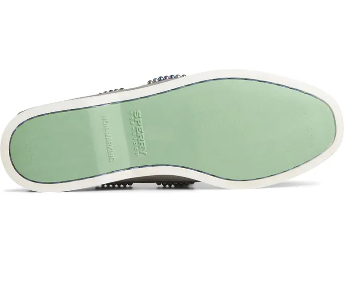 Women Authentic Original Leather Beaded Boat Shoe Grey Sperry Flats and Loafers Women Authentic Original Leather Beaded Boat Shoe Grey Sperry Flats and Loafers