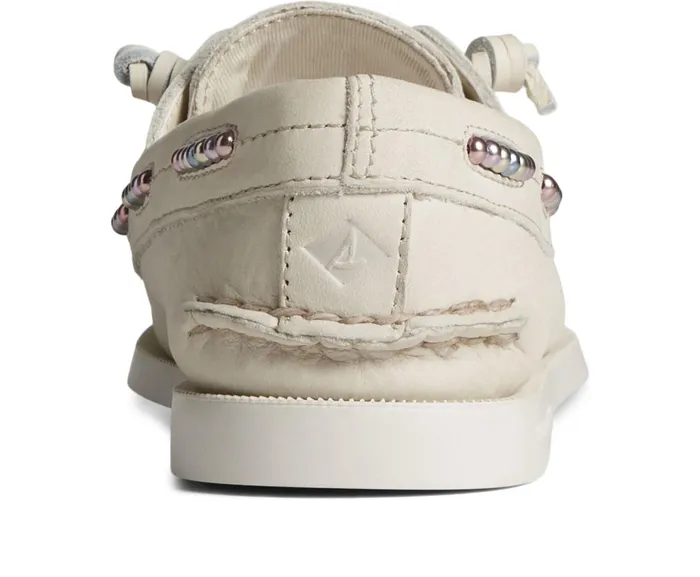 Women Authentic Original Leather Beaded Boat Shoe Off White Sperry Flats and Loafers Women Authentic Original Leather Beaded Boat Shoe Off White Sperry Flats and Loafers