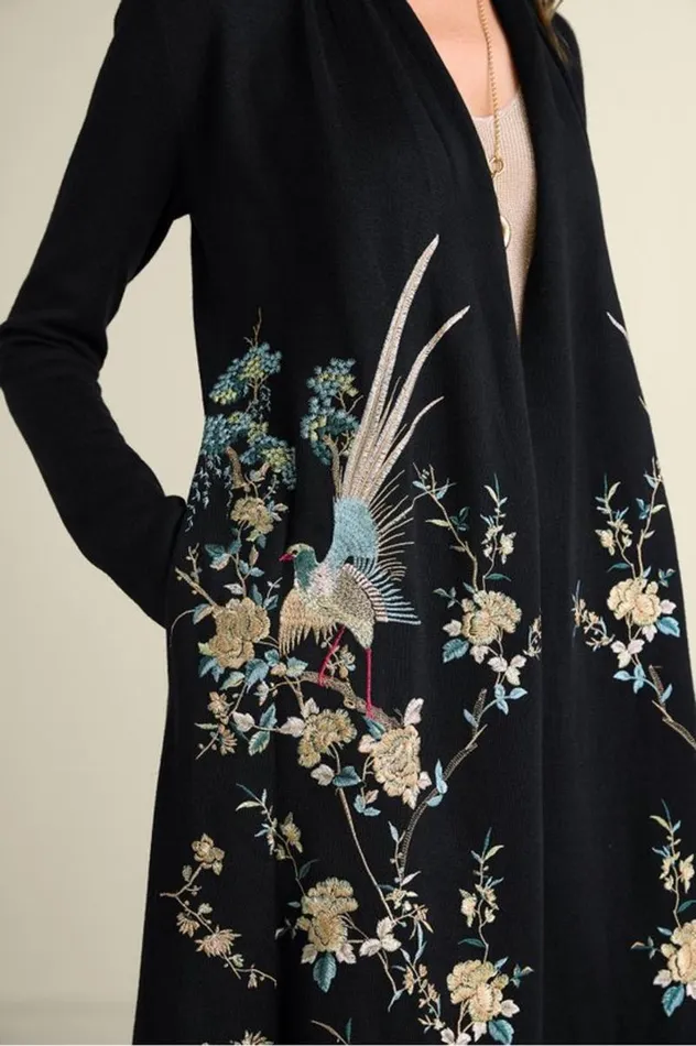 Women Ava Embroidered Cardigan Black Soft Surroundings Sweaters and Cardigans Women Ava Embroidered Cardigan Black Soft Surroundings Sweaters and Cardigans
