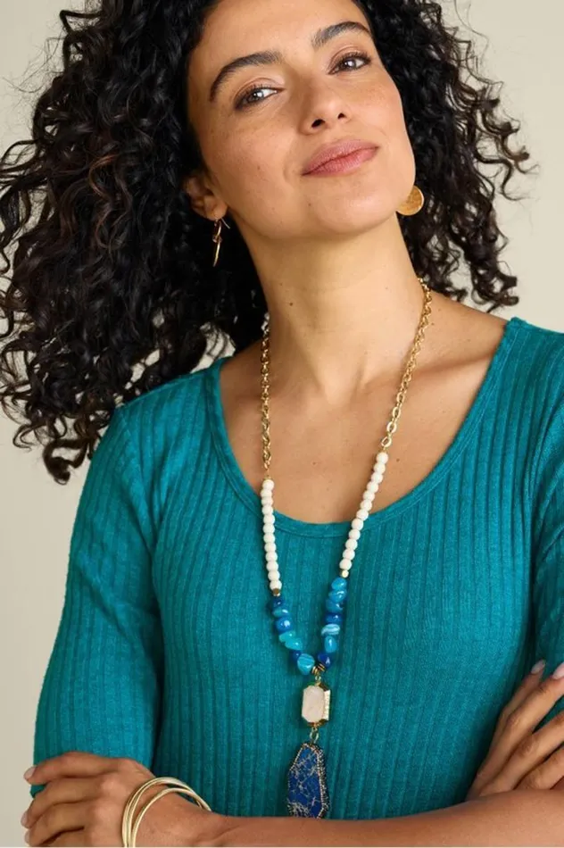 Women Aviana Reversible Pendant Necklace Blue Lapis Soft Surroundings Jewelry Women Aviana Reversible Pendant Necklace Blue Lapis Soft Surroundings Jewelry