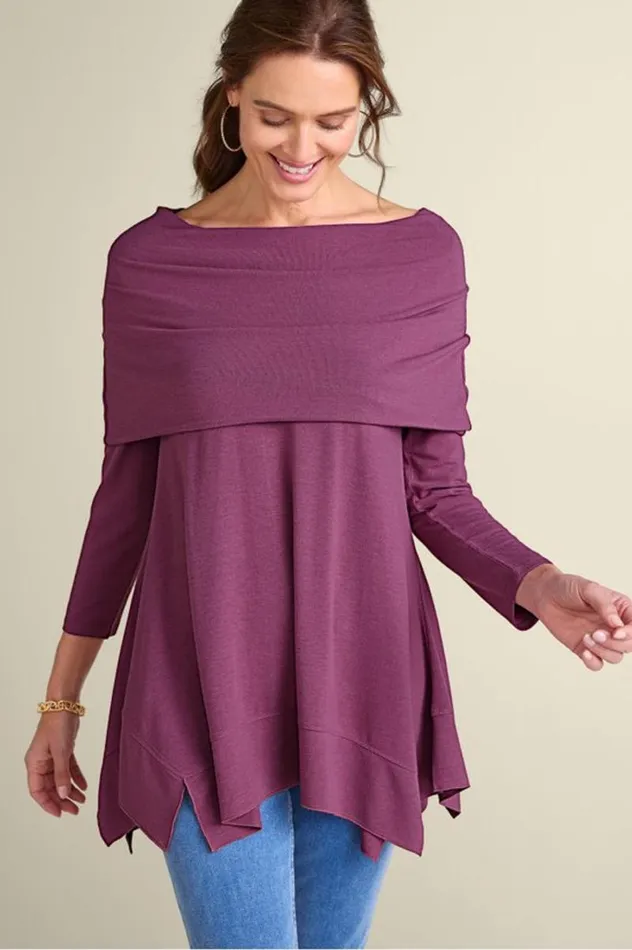 Women B039call Knit Tunic Damson Soft Surroundings Tops