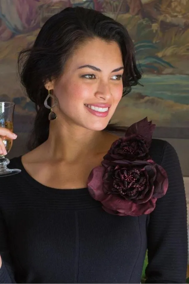 Women Bordeaux Blooms Pin Burgundy Soft Surroundings Jewelry Women Bordeaux Blooms Pin Burgundy Soft Surroundings Jewelry