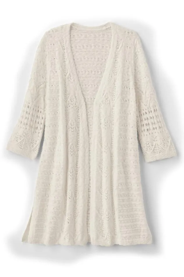 Women Calistoga Pointelle Cardigan Green Milieu Soft Surroundings Tops Women Calistoga Pointelle Cardigan Green Milieu Soft Surroundings Tops