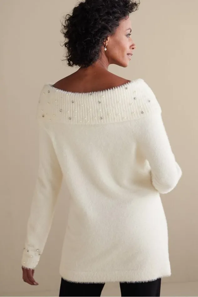 Women Christina Sweater Ivory Pearl Soft Surroundings Tops Women Christina Sweater Ivory Pearl Soft Surroundings Tops