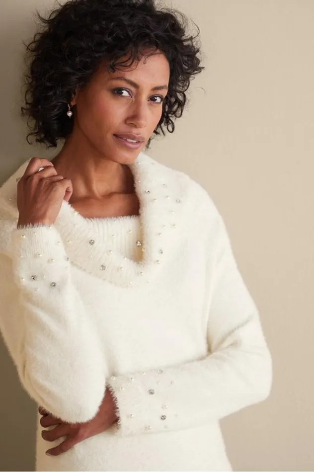 Women Christina Sweater Ivory Pearl Soft Surroundings Tops Women Christina Sweater Ivory Pearl Soft Surroundings Tops