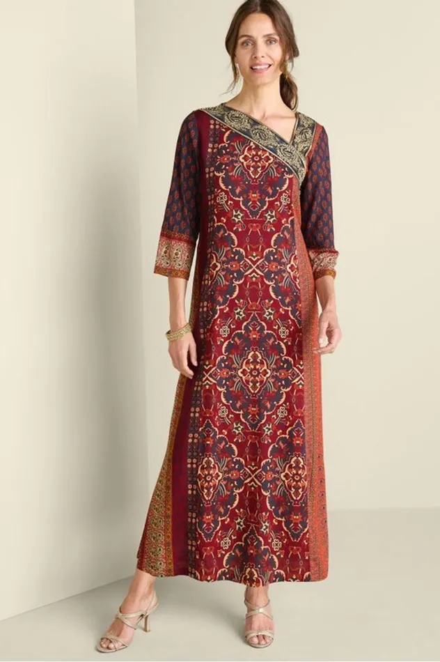 Women Cindra Maxi Dress Autumnal Patchwork Soft Surroundings Dresses Women Cindra Maxi Dress Autumnal Patchwork Soft Surroundings Dresses