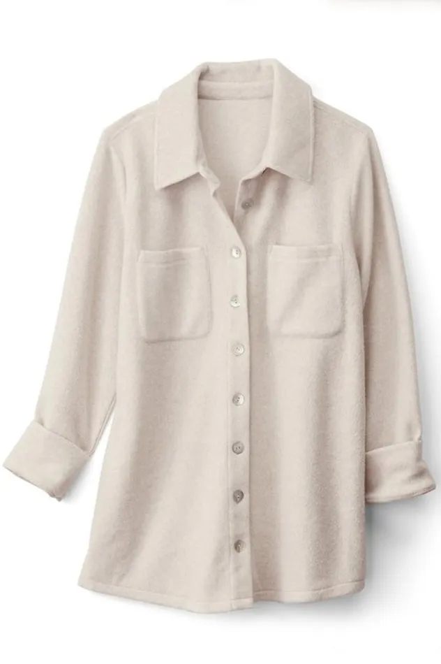 Women Cozy Boyfriend Shirt Soft Taupe Heather Soft Surroundings Tops Women Cozy Boyfriend Shirt Soft Taupe Heather Soft Surroundings Tops