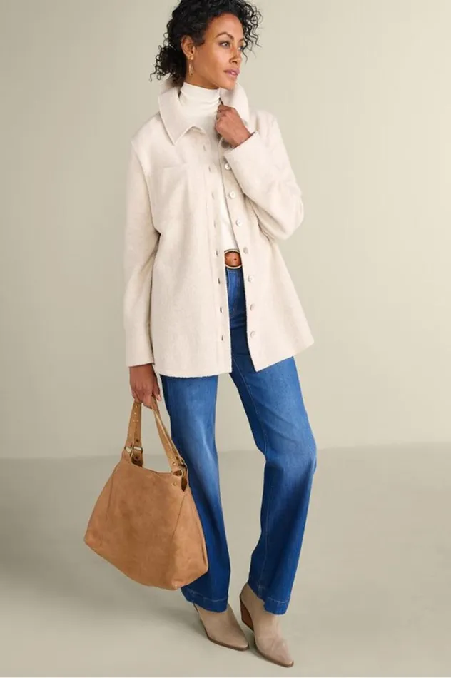 Women Cozy Boyfriend Shirt Soft Taupe Heather Soft Surroundings Tops Women Cozy Boyfriend Shirt Soft Taupe Heather Soft Surroundings Tops