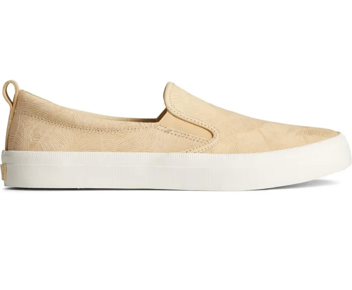 Women Crest Leather Palm Embossed Slip On Sneaker Chamomile Sperry Sneakers